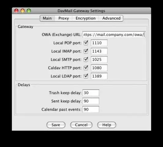 Descargue la herramienta web o la aplicación web DavMail POP / IMAP / SMTP / Caldav a Exchange