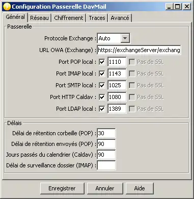 Pobierz narzędzie internetowe lub aplikację internetową DavMail POP/IMAP/SMTP/Caldav na Exchange