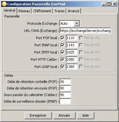 Descargue la herramienta web o la aplicación web DavMail POP / IMAP / SMTP / Caldav a Exchange