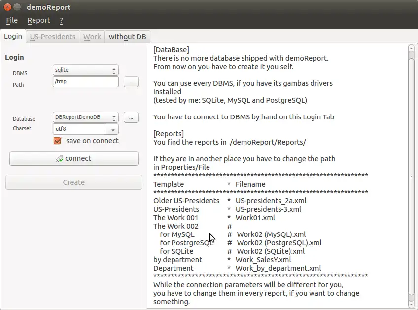 Download web tool or web app DBReport