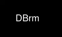 Run DBrm in OnWorks free hosting provider over Ubuntu Online, Fedora Online, Windows online emulator or MAC OS online emulator