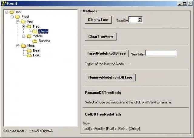 Descargue la herramienta web o la aplicación web DB Tree Traversal Class para Delphi