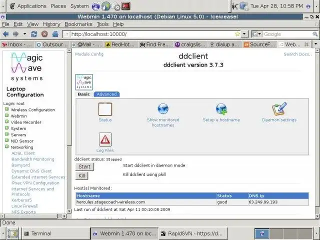 Download web tool or web app ddclient Webmin module