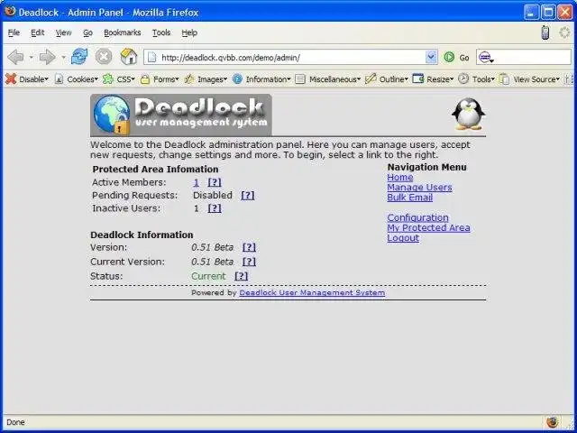 Mag-download ng web tool o web app Deadlock User Management System