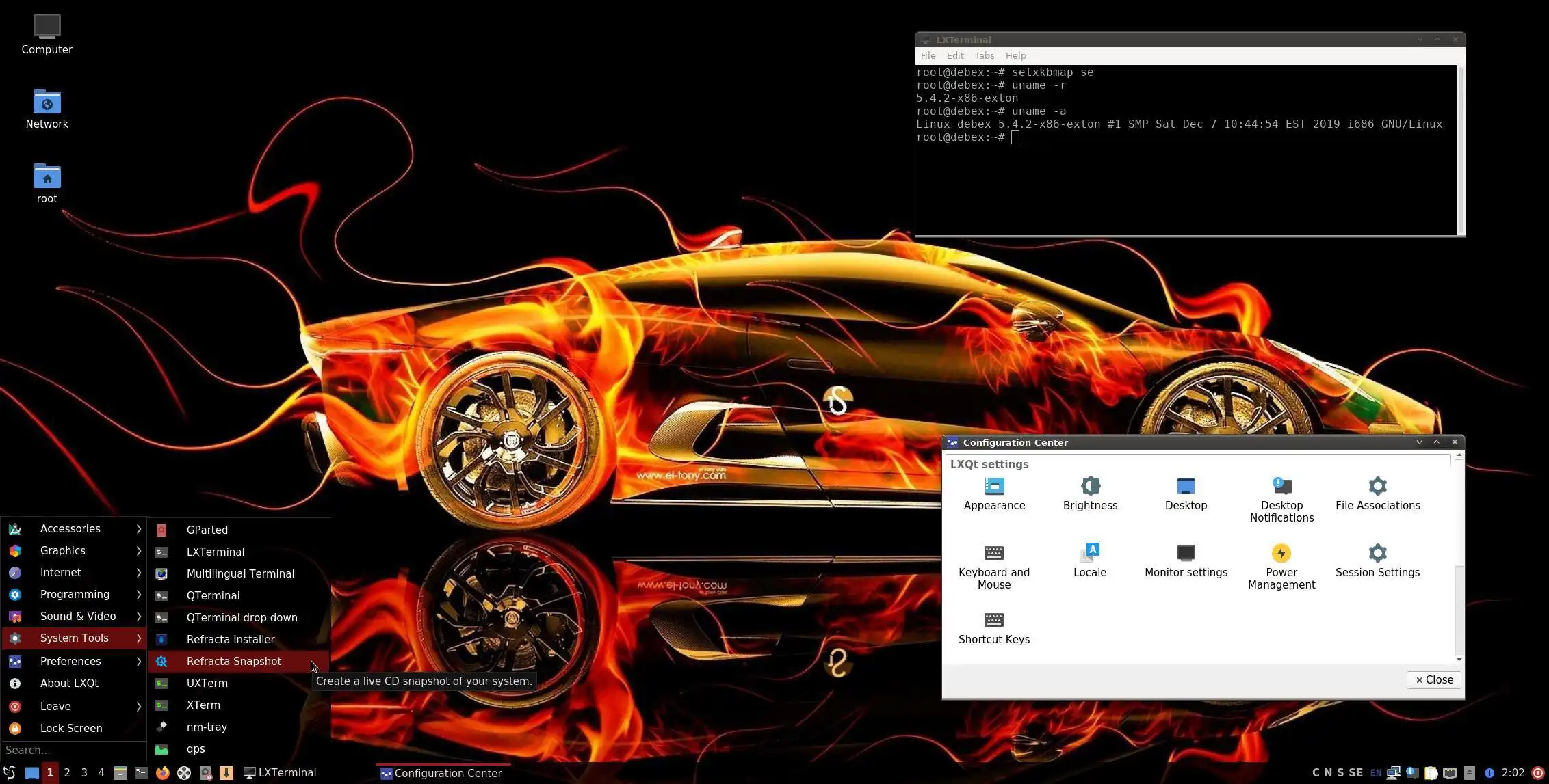 Download web tool or web app DebEX Barebone Linux 64/32 bit