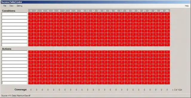 Faça o download da ferramenta da web ou do aplicativo da web Decision Table Creator