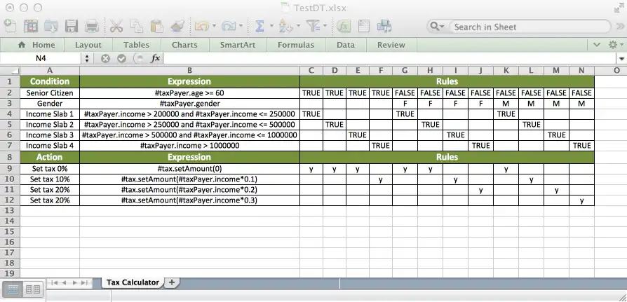 ดาวน์โหลดเครื่องมือเว็บหรือเว็บแอป Decision Tables สำหรับ Java (dt4j)