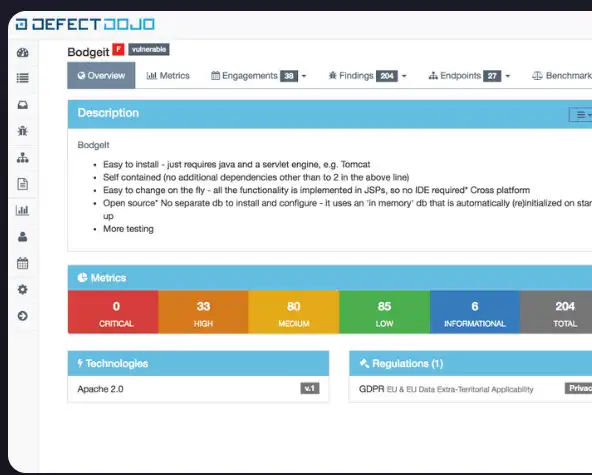 Download web tool or web app DefectDojo