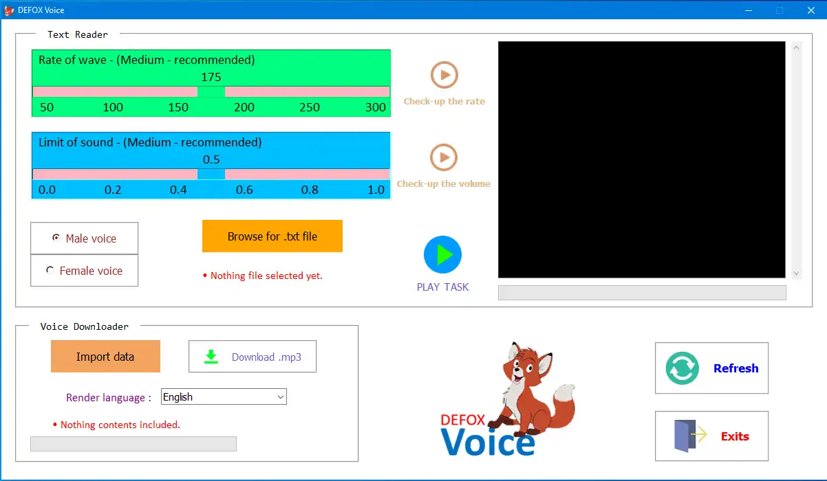 Download web tool or web app Defox text to speech and downloader