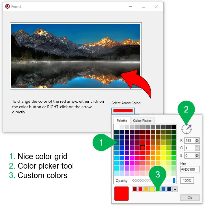 قم بتنزيل أداة الويب أو تطبيق الويب Delphi FMX Color Selector
