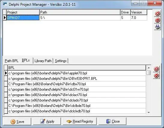 Mag-download ng web tool o web app Delphi Project Manager