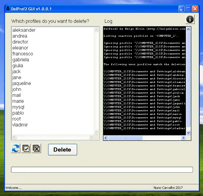 Download web tool or web app DelProf GUI