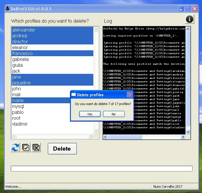 Download web tool or web app DelProf GUI