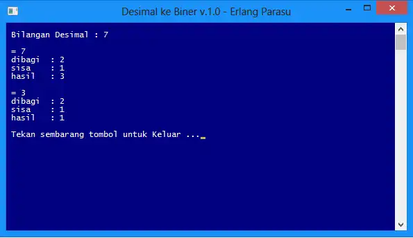 Download web tool or web app Desimal ke Biner v1