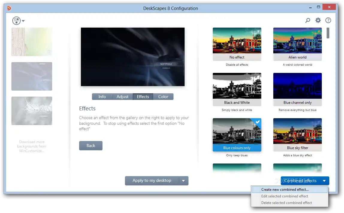 Download web tool or web app DeskScapes 8