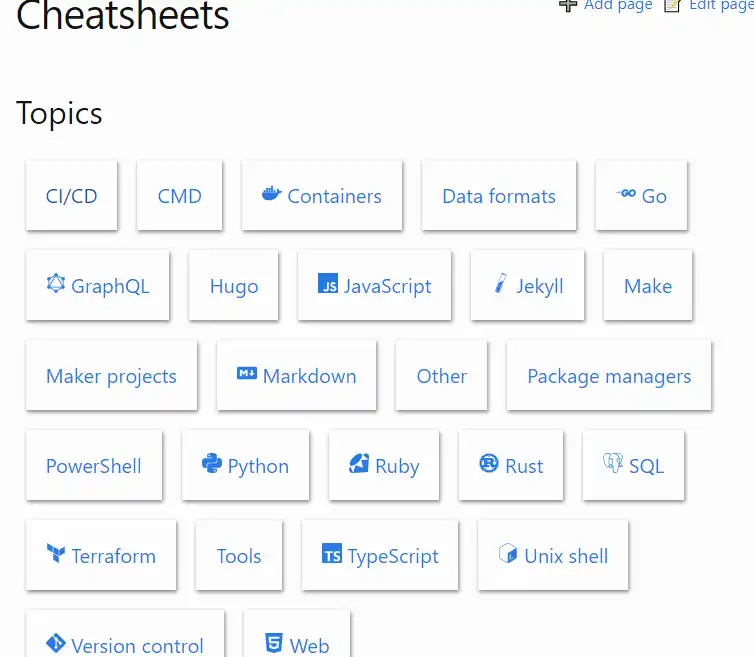 ওয়েব টুল বা ওয়েব অ্যাপ Dev Cheatsheets ডাউনলোড করুন