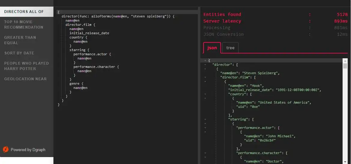 Mag-download ng web tool o web app Dgraph