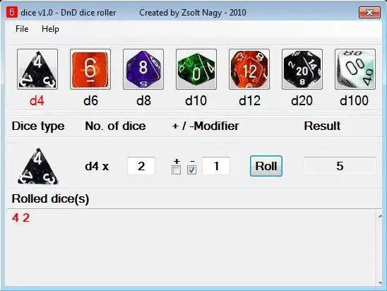 Download web tool or web app dice v2.3 - free RPG dice roller to run in Windows online over Linux online