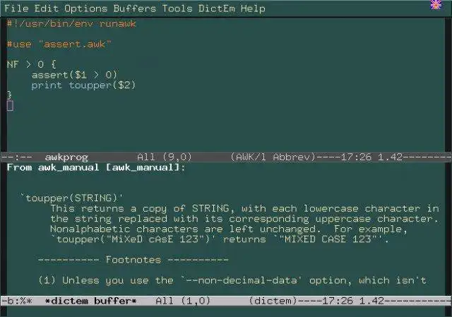 הורד כלי אינטרנט או אפליקציית אינטרנט DictEm - לקוח מילון עבור Emacs