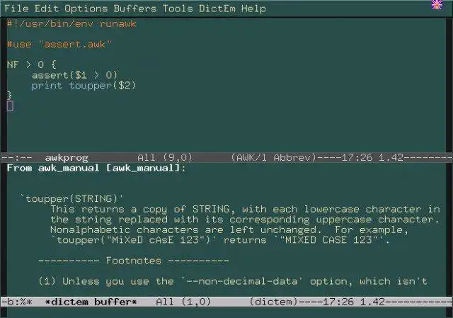 Baixe a ferramenta da web ou o aplicativo da web DictEm - Cliente de dicionário para Emacs