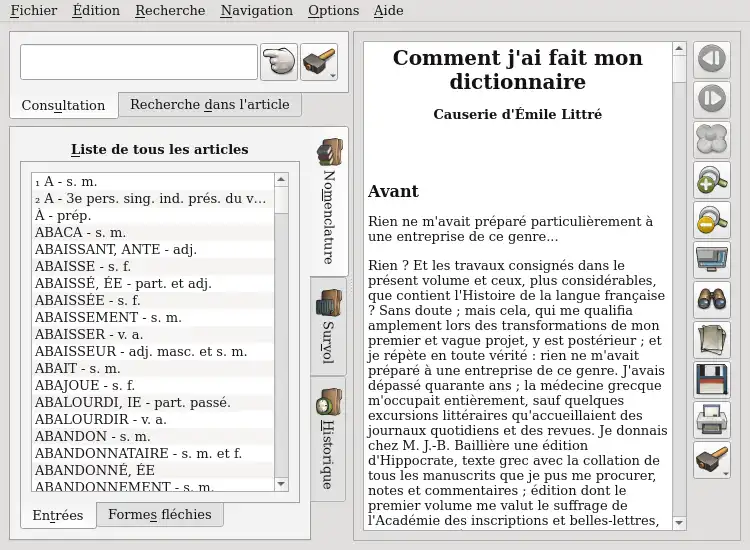 Download web tool or web app Dictionnaire Littré