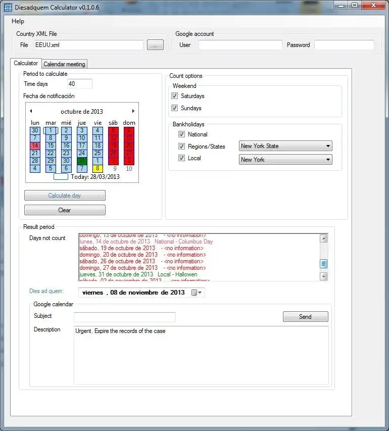 Download web tool or web app DiesAdQuem Calculator