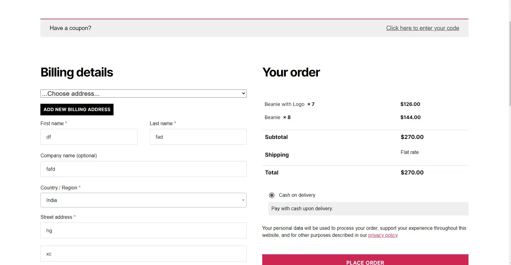Tải xuống công cụ web hoặc ứng dụng web Địa chỉ thanh toán và giao hàng khác nhau