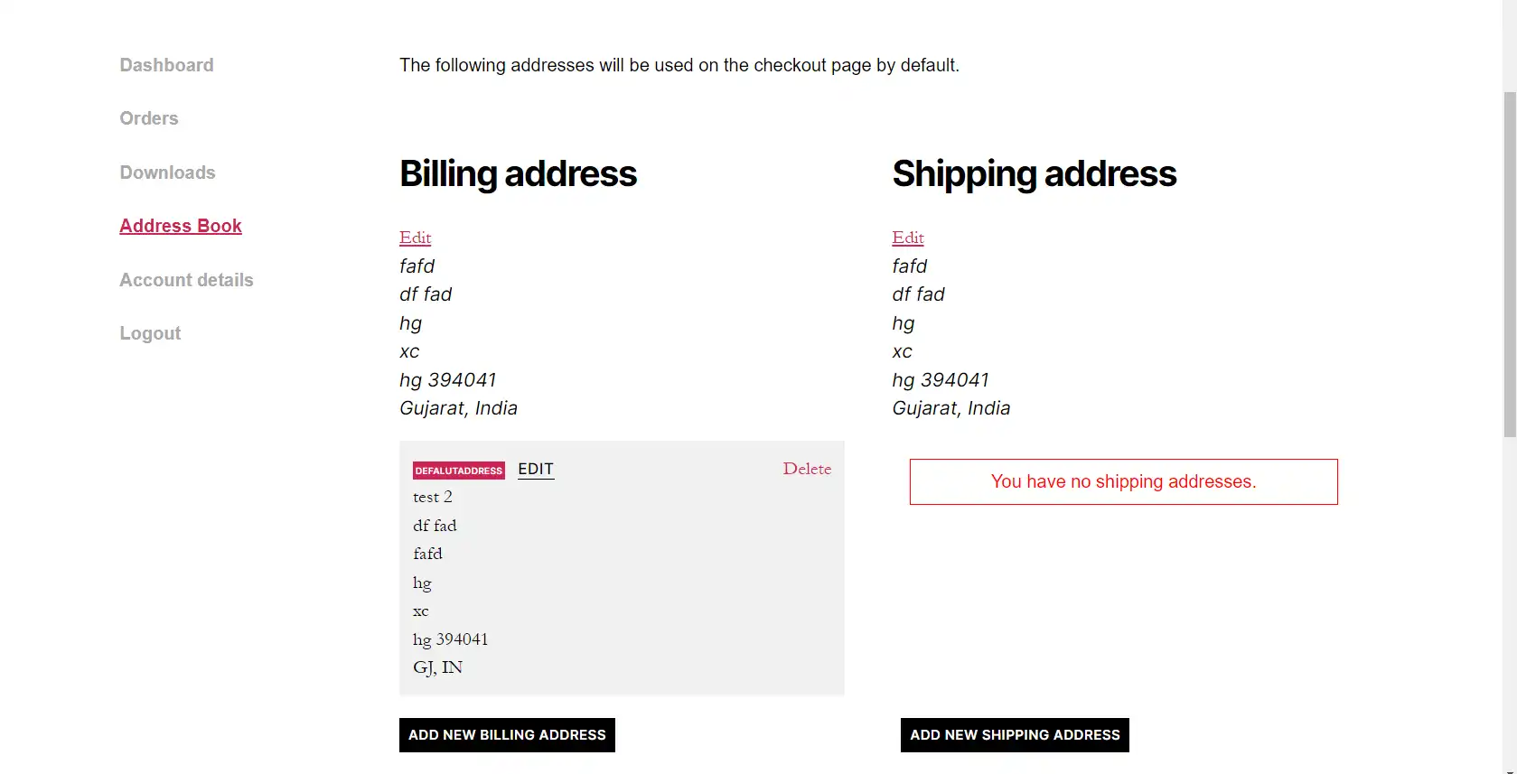 Descargue una herramienta web o una aplicación web Diferente dirección de envío y facturación