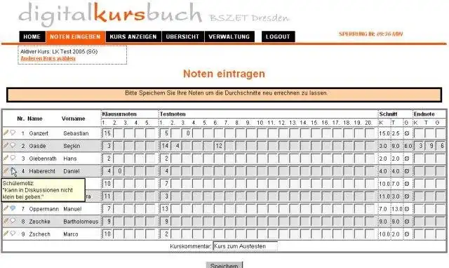 Download web tool or web app Digitales Kursnotenbuch 2