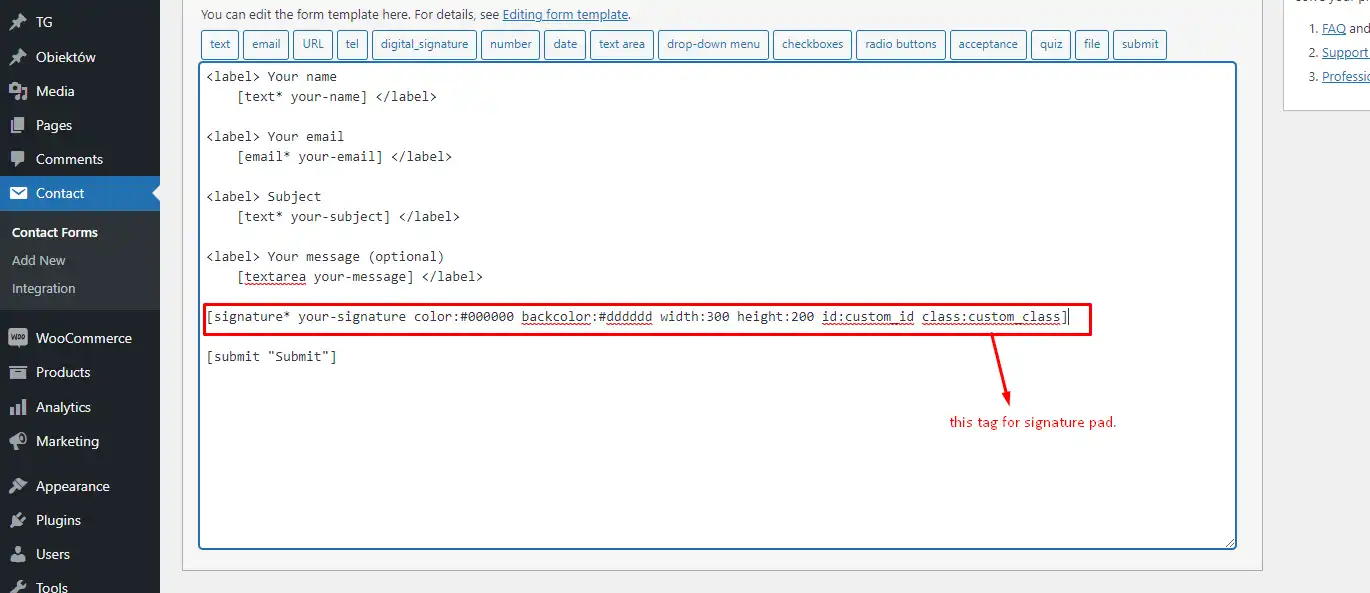 Download web tool or web app Digital Signature For Contact Form 7