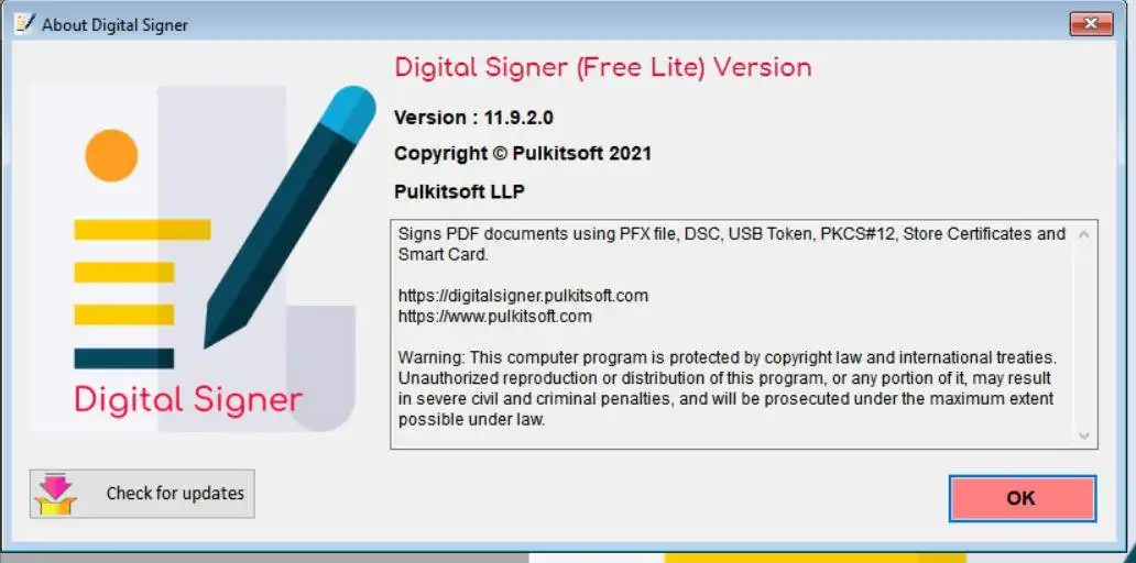 Download web tool or web app Digital Signature Lite