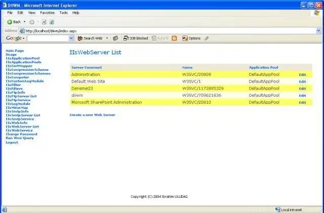 Download webtool of webapp Di IIS Web Manager