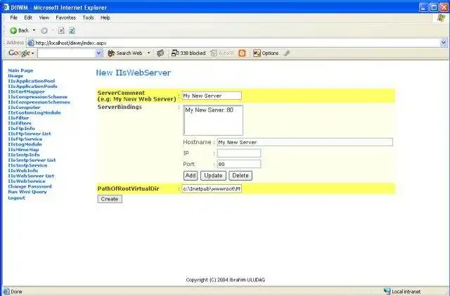 Download web tool or web app Di IIS Web Manager