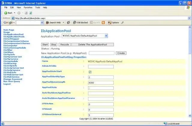 Muat turun alat web atau aplikasi web Di IIS Web Manager