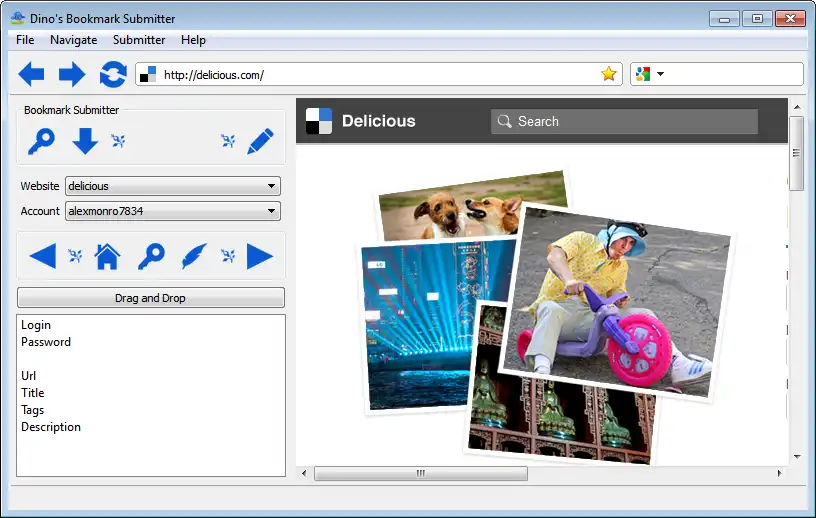 Download web tool or web app Dinos Bookmark Submitter