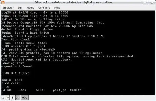 Muat turun alat web atau aplikasi web Dioscuri - emulator modular untuk dijalankan di Linux dalam talian