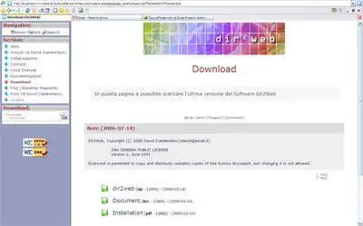 Download web tool or web app dir2web CMS webinterface to run in Windows online over Linux online