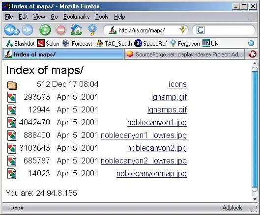 Download web tool or web app Directory Index Display