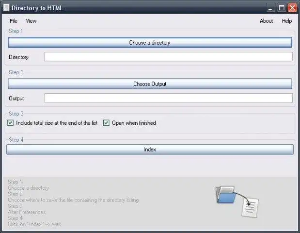Download web tool or web app Directory to HTML