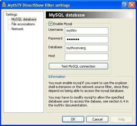 Scarica i filtri DirectShow dello strumento web o dell'app web per MythTV