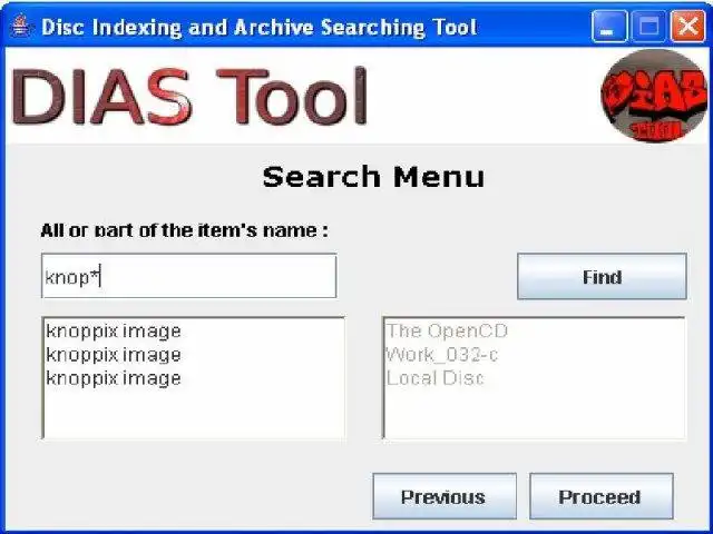 Download web tool or web app Disc Indexing and Archive Searching Tool