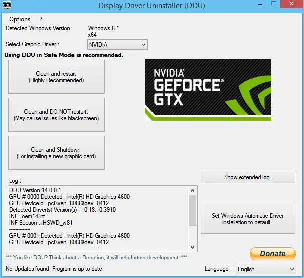 Download web tool or web app Display Driver Uninstaller - v 17.0.5.3