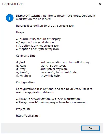 Download web tool or web app Display Power Off Utility