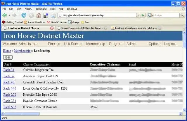 Scarica lo strumento web o l'app web DistrictMasterPHP