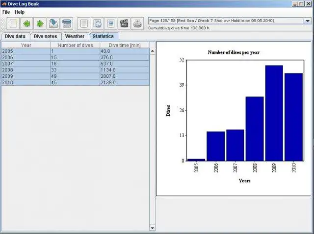 Download web tool or web app Dive Log Book