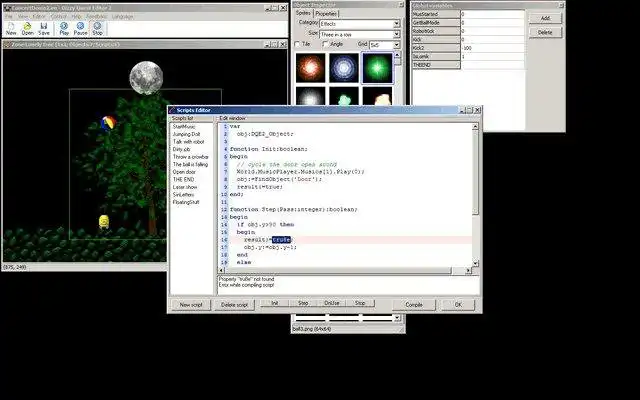 Unduh alat web atau aplikasi web Dizzy Quest Editor untuk dijalankan di Windows online melalui Linux online