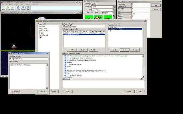 Download de webtool of webapp Dizzy Quest Editor om online in Windows via Linux online te draaien