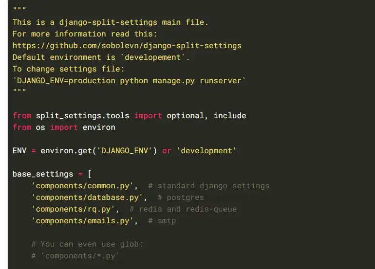 Download web tool or web app django-split-settings