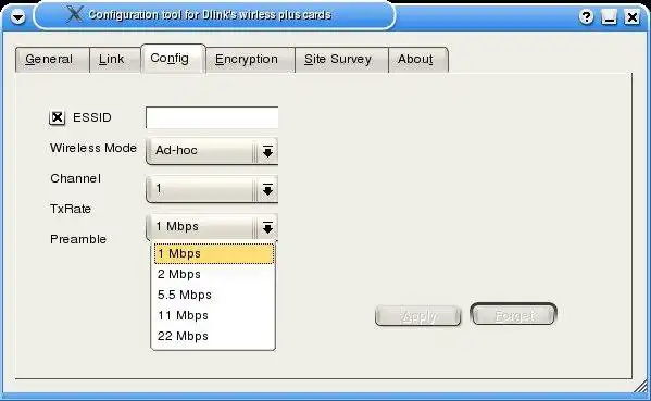 Download web tool or web app DLinks wireless card config tool