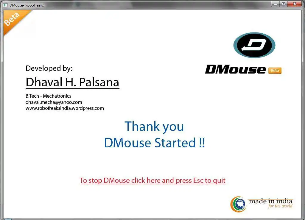 Download web tool or web app DMouse to run in Windows online over Linux online